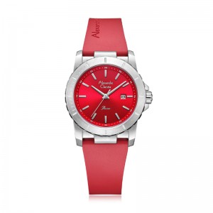 Alexandre Christie AC 6141 Silver Red Rubber LDRSSRE